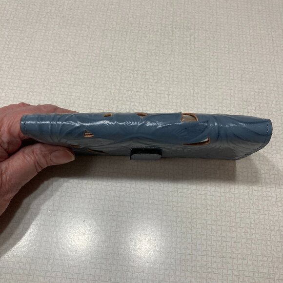 GUC Patricia Nash Blue Leather with Silver inlay Bifold Wallet - Picture 3 of 8